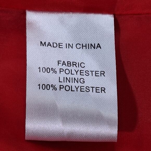 Women's Red Double Breasted Trench Jacket 12-14 Large Lined Mid-Length 80s-90s - Picture 7 of 12